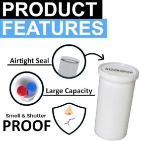 Alltrapod XL - Extra Large Airtight Storage Container - Waterproof, Smell Proof & Shatter Resistant Tube for Herbs, Spices, and Kitchen Organization