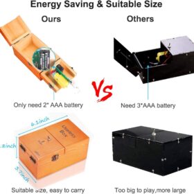 Calary Wooden Useless Box – Fully Assembled Desk Toy & Stress Relief Gadget with Auto-Switch Off Function