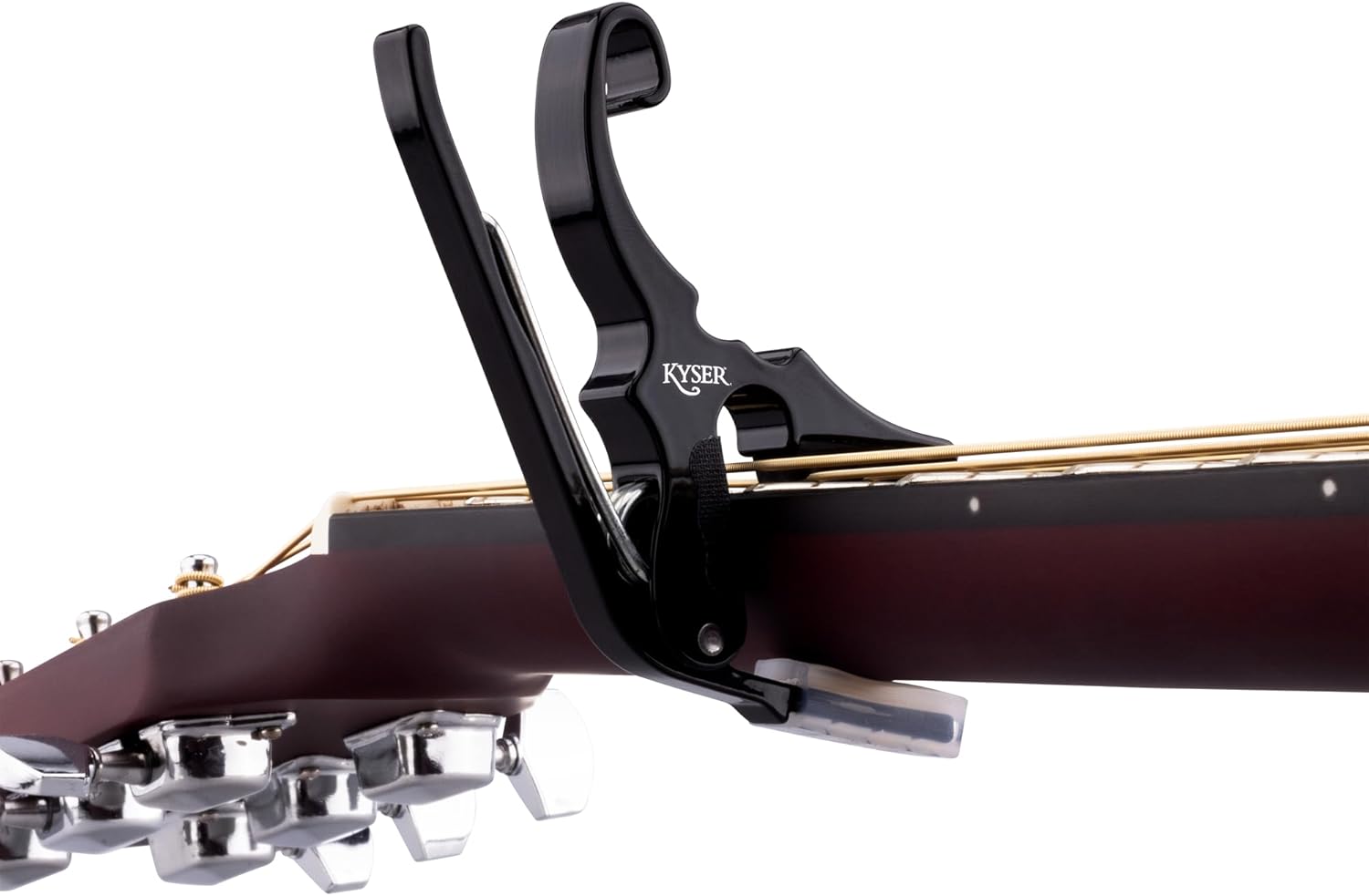 Kyser KG3BA Short-Cut Capo for Acoustic Guitar – Black Aluminum Partial Capo for DADGAD & Drop-D Tuning – Made in the USA