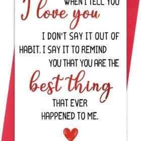 Romantic Valentine's Day Card with Recycled Linen Envelope - 'I Love You' Greeting Card for Husband, Wife, Boyfriend, Girlfriend - 8x5 Inch Premium Eco-Friendly Stationery for Anniversaries & V-Day