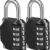 Fayleeko 2-Pack Black 4 Digit Combination Padlock - Heavy Duty Security Lock for Gym Lockers, School, Fence, Toolbox & Storage Cases - Resettable Code