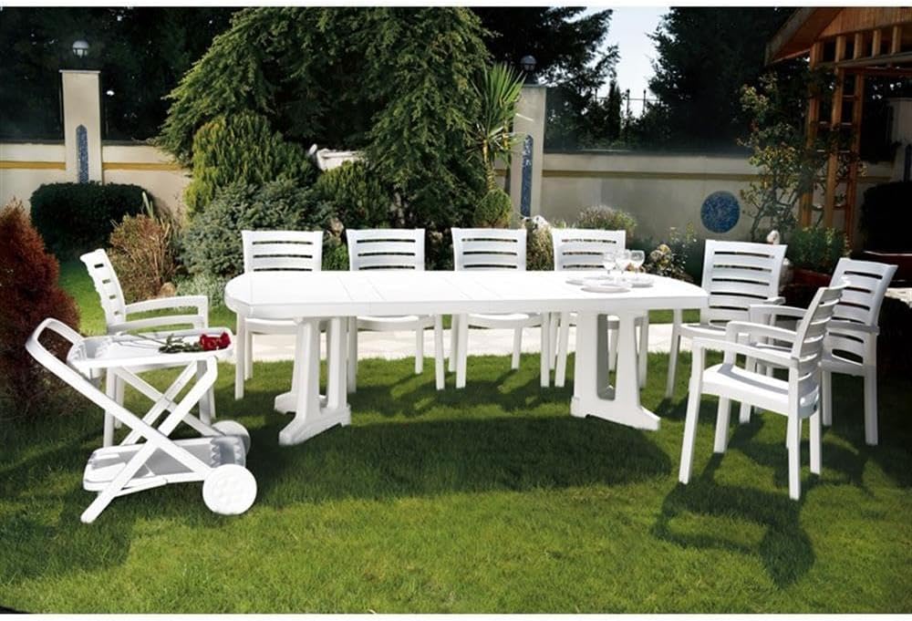 Compamia Marina Commercial Grade Resin Patio Dining Arm Chairs (Set of 2) - White, Stackable & Weather Resistant