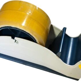 Excell ET-12270 Heavy-Duty Twin-Roll Steel Desk Tape Dispenser - 2 Inch Width, Non-Slip Base