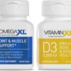 OmegaXL Joint Support & VitaminXL D3 Bundle - Green Lipped Mussel Oil for Mobility & 5000 IU Vitamin D3 for Immune Health - 90 Softgels Total