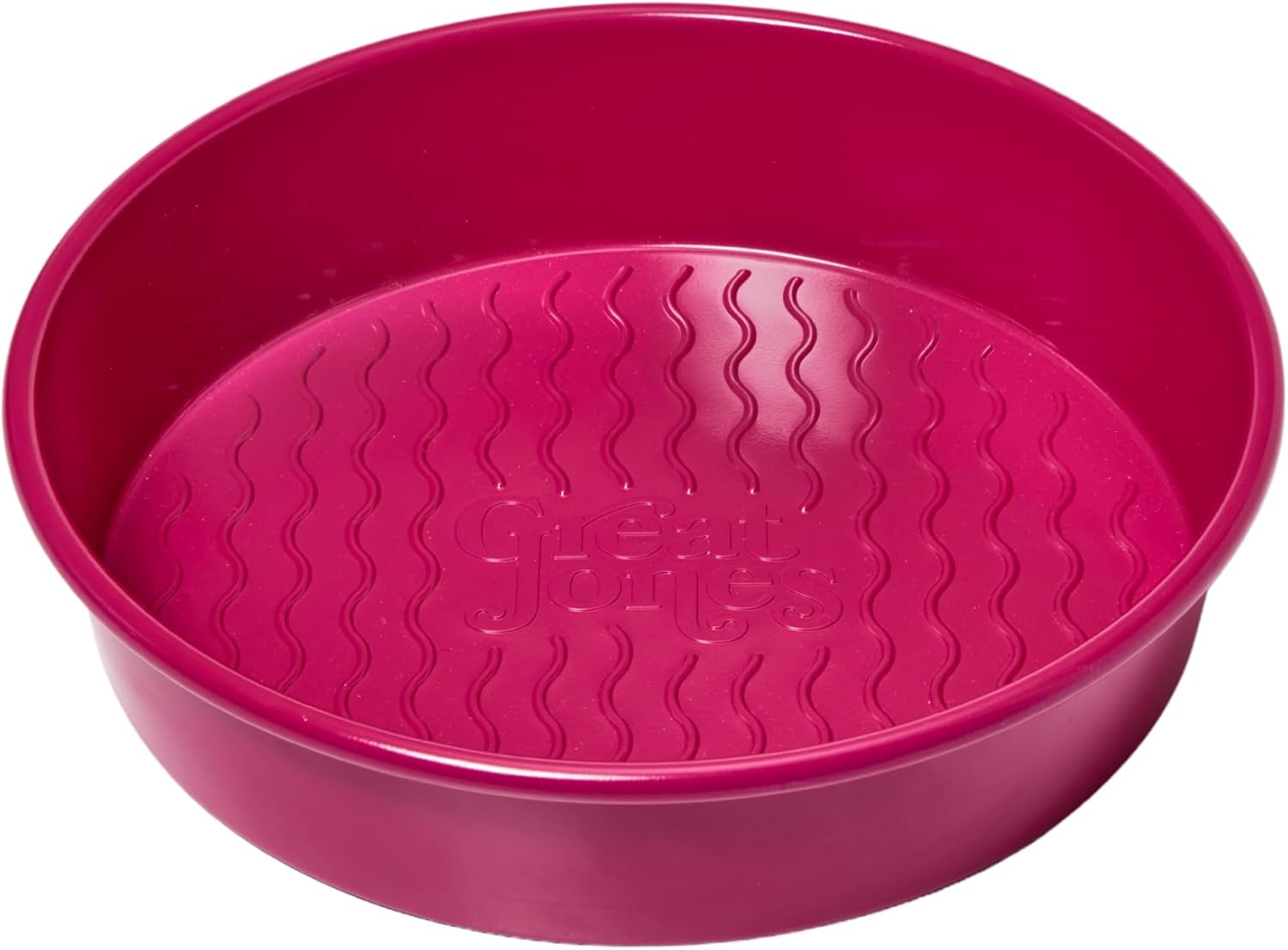 Great Jones Patty Cake Nonstick Cake Pan – 9-Inch Round, Heavy-Duty Aluminized Steel, Premium Raspberry Color – Oven-Safe to 450°F