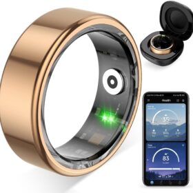 COLMI R02 Smart Ring – Health Tracker with Heart Rate, Sleep Monitoring & Activity Tracking – No Subscription Fees – Rose Gold Size 10