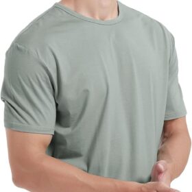 netdraw Men's Ultra-Soft Bamboo Viscose T-Shirt | Lightweight Cooling Cotton Blend Casual Tee with Curved Hem