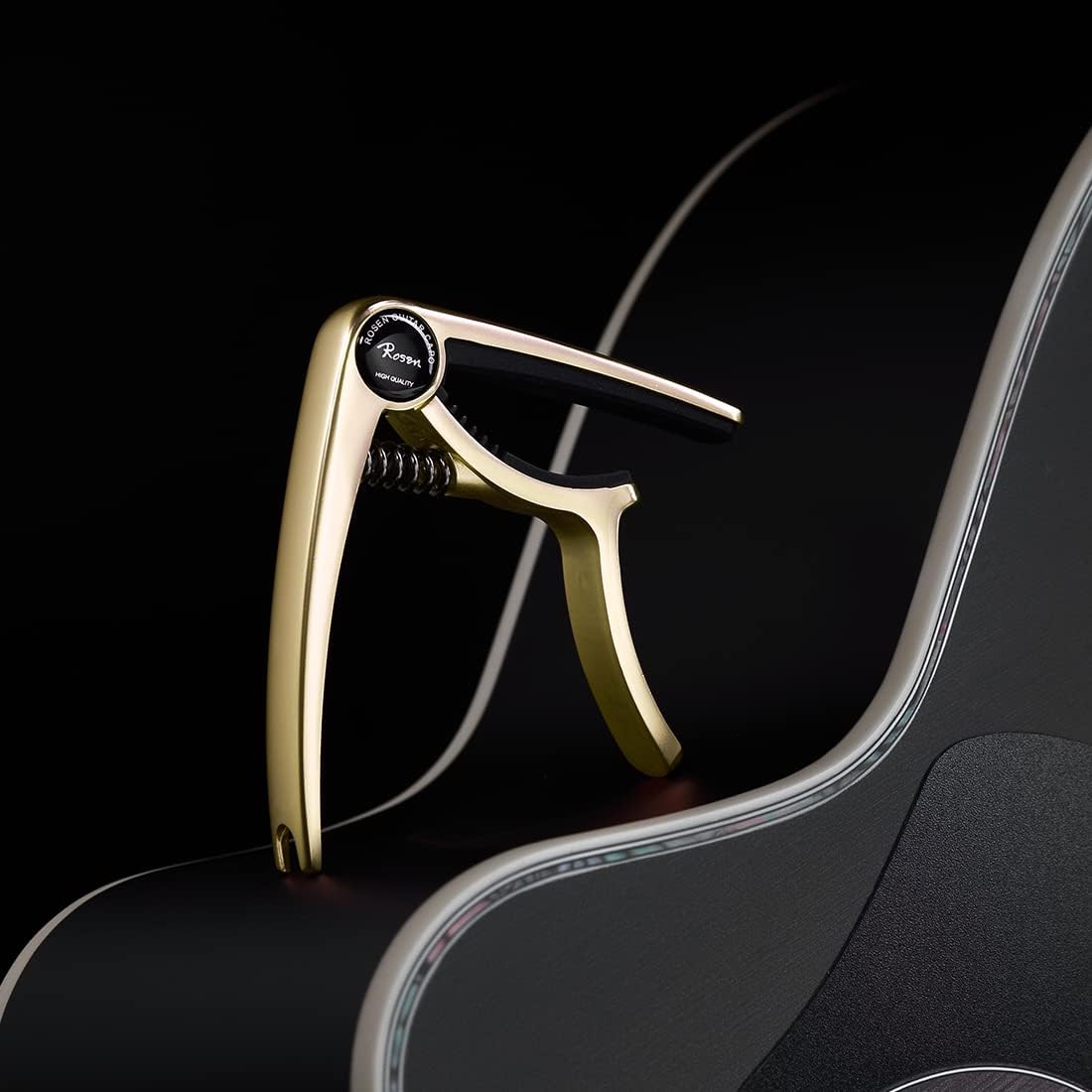 Rosen 3-in-1 Premium Zinc Alloy Guitar Capo with Picks & Bridge Pin Puller – for Acoustic, Electric, Ukulele & Banjo