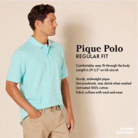 Amazon Essentials Men's Regular-Fit Cotton Pique Polo Shirt - Classic Big & Tall Sizes