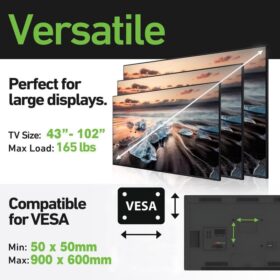 Stallar Mounts Ultra Slim Tilt TV Wall Mount Bracket – Heavy Duty Low Profile for 43-103 Inch TVs, Fits 50C350NU & Most 4K UHD Smart TVs, Max 165 lbs