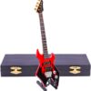 Handcrafted Wooden Miniature Electric Bass Guitar Replica with Display Stand & Case - 7.87" Musical Collectible Figurine & Home Decor