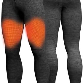 Mobile Wearing Men's 7.4V Bluetooth Heated Base Layer Pants - XX-Large Thermal Activewear with App-Controlled Heating Zones