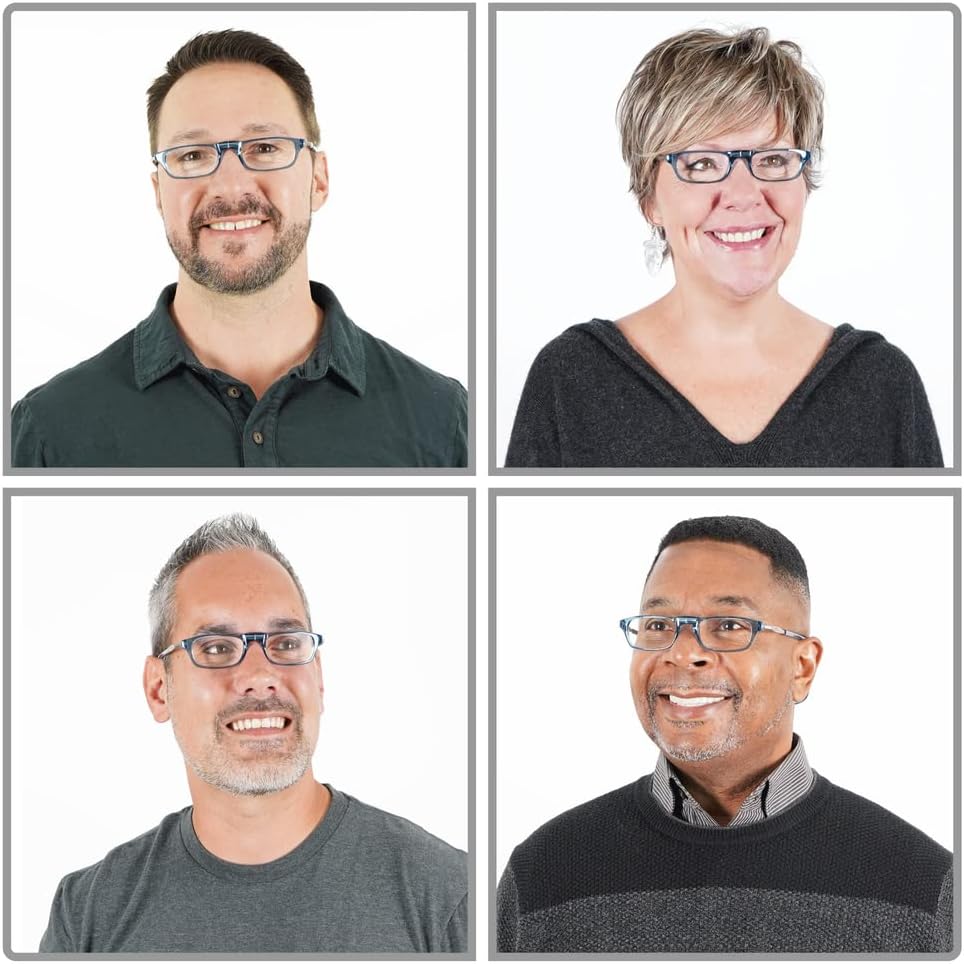 CliC Unisex Original Expandable Magnetic Reading Glasses - Adjustable M-XL Headband, Durable TR90 Frame, 3.00 Power (Jean Blue)