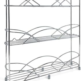 joeji's Kitchen Free Standing Spice Rack Organiser - 4-Tier Stainless Steel Storage Holder for Up to 21 Spice Jars - Versatile Countertop or Cabinet Organizer with Anti-Slip Suction Cups