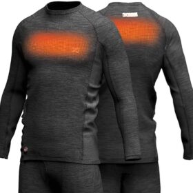 Mobile Warming 7.4V Men's Heated Baselayer Shirt with Bluetooth App Control - Moisture Wicking Thermal Base Layer for Skiing, Hunting & Outdoor Work