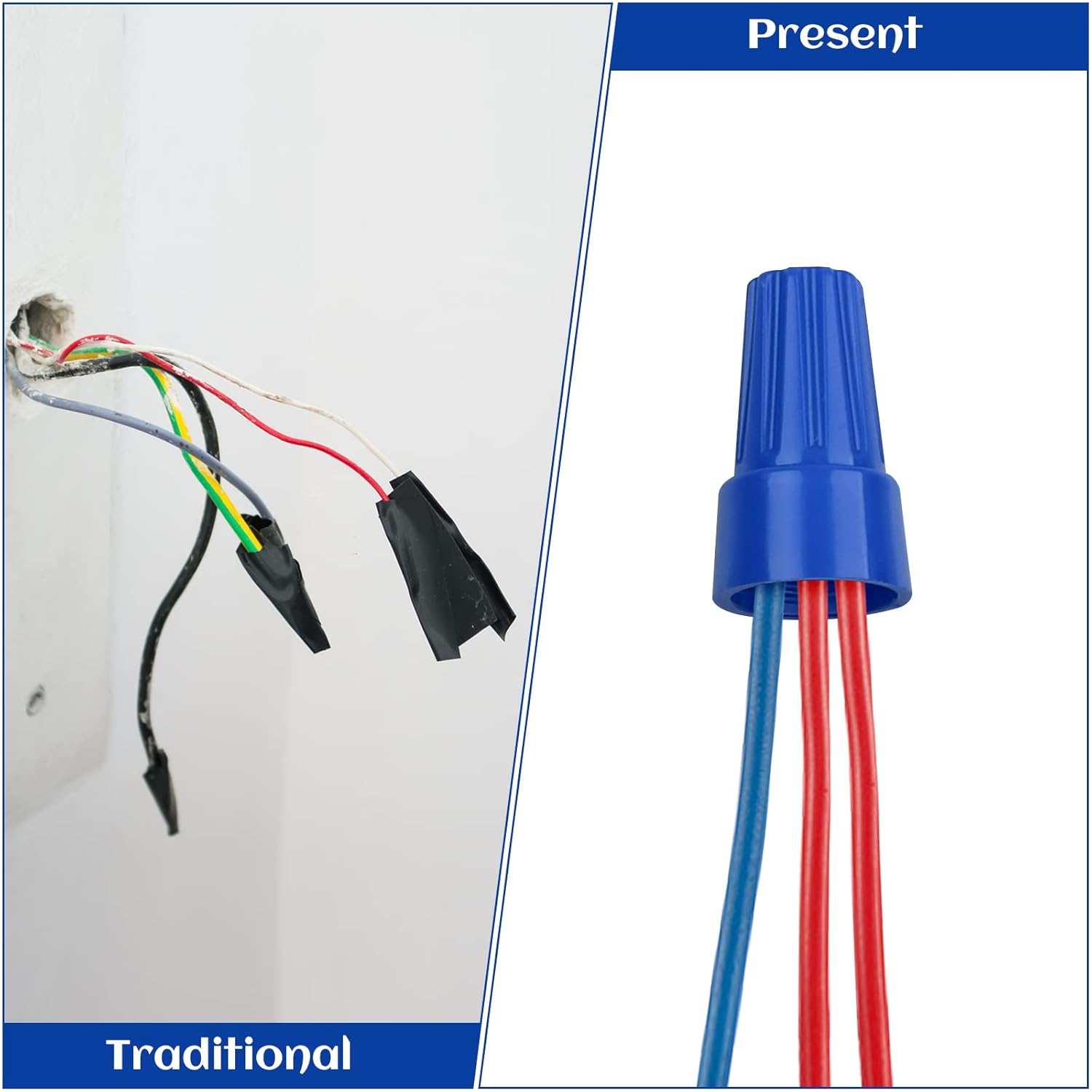 180 PCS Electrical Wire Connectors Kit – Assorted Color Twist-On Wire Nuts with Insulating Spring for Quick, Safe Wiring Connections