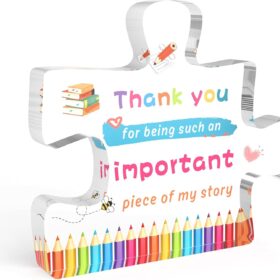 Teacher Appreciation Gift - Acrylic Decor Sign with Stand, Inspirational Desk Ornament for Educators, Mentors & Colleagues (Best for Back to School, Christmas, Retirement & End of Year)