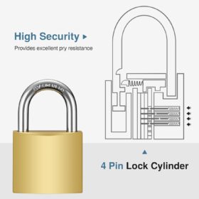 Puroma 2-Pack Keyed Padlocks - Heavy Duty, Anti-Corrosion & Waterproof Security Locks for Gym, School & Travel Lockers (33mm, Keys Alike)