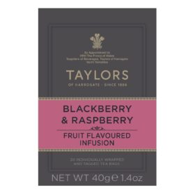 Taylors of Harrogate Blackberry & Raspberry Herbal Tea – 20 Individually Wrapped, Caffeine-Free Teabags (Sweet, Tart & Tangy)