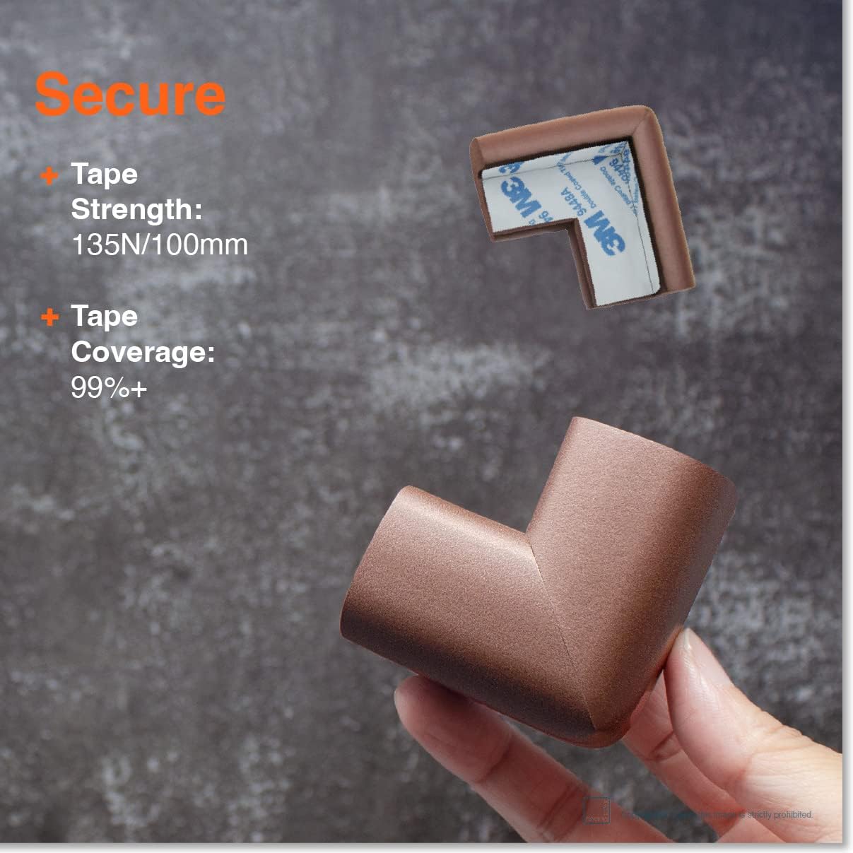 Roving Cove Baby Proofing Corner Protectors – 4 Pack Heavy-Duty Coffee Brown Foam Guards with 3M Adhesive Tape