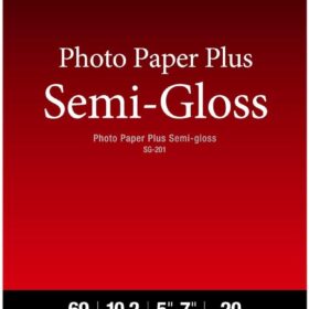 Canon Photo Paper Plus Semi-Gloss (SG-201) - 5" x 7" Photo Paper, 20 Sheets - Professional Grade High Gloss Finish for Vibrant Photos