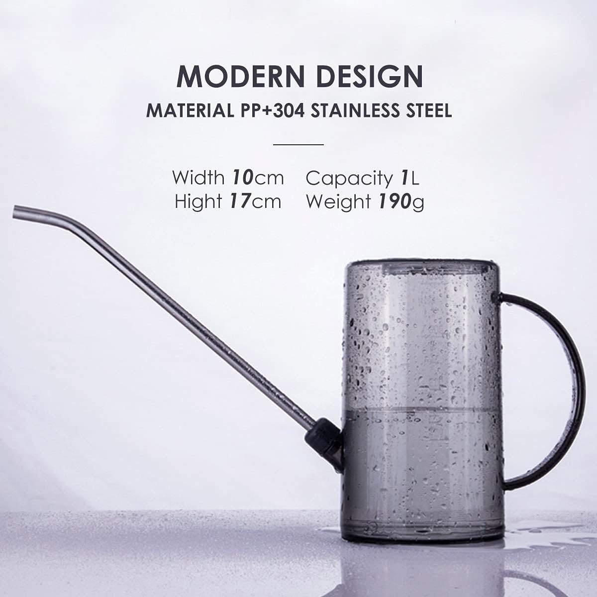 1 Liter Indoor Watering Can with Long Spout & Bonus Mister Bottle for House Plants, Succulents, and Bonsai