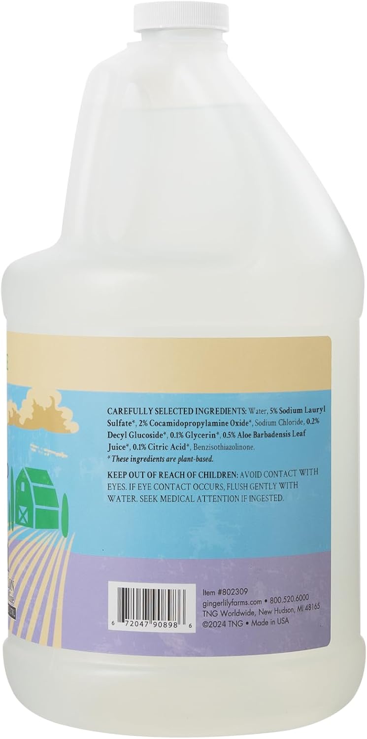 Ginger Lily Farms Botanicals 1 Gallon Refill Dish Soap – Eco-Friendly, Fragrance-Free, Max Grease Cutting Formula, Vegan & Cruelty-Free