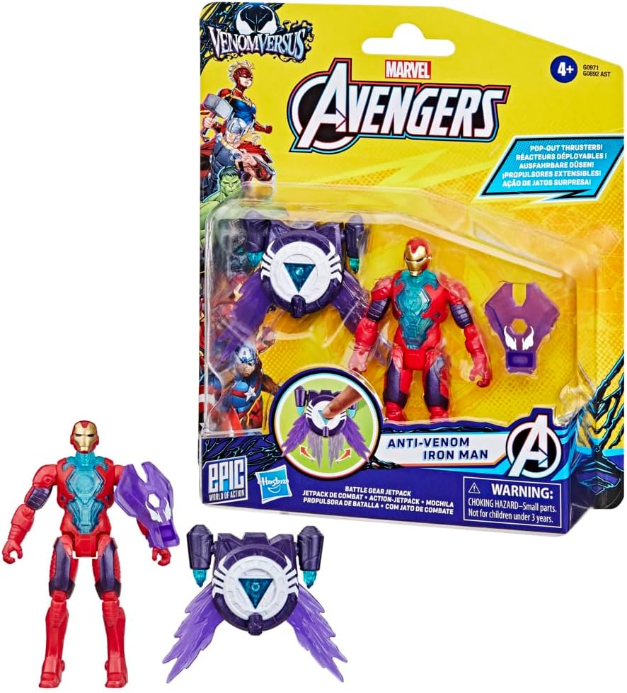 Marvel Avengers: Anti-Venom Iron Man 4-Inch Action Figure with Battle Gear - VenomVersus Series