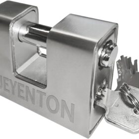 JEYETON Heavy Duty Armoured Padlock - 74mm High Security Anti-Drill Lock with 12mm Shackle - Weatherproof Outdoor Storage, Gate, and Warehouse Protection (Silver)