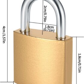 4-Pack Solid Brass Padlocks with Keyed Alike System - Heavy Duty Anti-Theft Security Locks for Gym Lockers, Toolboxes, Gates, and Storage Sheds