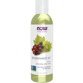 NOW Solutions Grapeseed Oil - 100% Pure Moisturizer for Sensitive Skin - Lightweight, Non-Comedogenic Face & Body Oil - 4 Oz