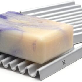 Premium Anodized Aluminum Soap Dish Set (2 Pack) – Rustproof, Self-Draining Shower Soap Holder with Non-Slip Silicone Base – Modern Minimalist Bathroom & Kitchen Organizer Tray