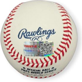 Tommy Edman Autographed 2025 World Series Baseball - Dodgers Sweet Spot Signature (Tristar)