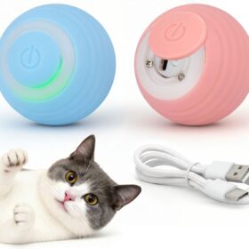 Smart Interactive Cat Toy Balls - Electric Automatic Rolling Ball with LED Lights, Obstacle Avoidance & USB Rechargeable - 2 Pack Entertaining Pet Exercise Ball for Kittens & Cats