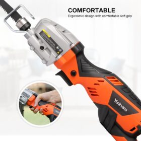 5.0 Amp Corded Reciprocating Saw with Variable Speed - Tool-Free Blade Change, 3000 SPM, Includes 6 Blades