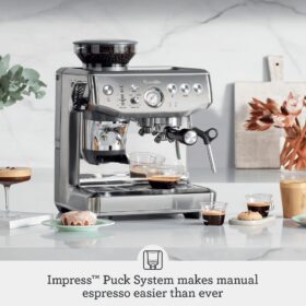 Breville Barista Express Impress Espresso Machine | Brushed Stainless Steel | 3rd Gen Dual Heating System