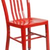 Flash Furniture Commercial Grade Red Metal Indoor-Outdoor Dining Chair – Durable Steel Stackable Side Chair for Restaurant, Patio, and Kitchen Use