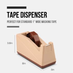 Lichamp Desktop Tape Dispenser with Non-Skid Base – Heavy-Duty 3-Inch Core Holder for Masking, Painter, Packing, and Heat Transfer Tapes (Up to 1 Inch Width)