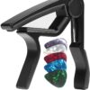 WINGO Guitar Capo for Acoustic and Electric Guitars – Professional Quick Release Clamp with 5 Free Picks, Scratch-Resistant Aluminum Alloy
