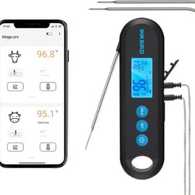 INKBIRD Smart Bluetooth Meat Thermometer with Dual Probes & Instant Read - Wireless BBQ Grill Thermometer with 328ft Range, App Control, Alarm Graph, and Rechargeable Battery for Kitchen Cooking