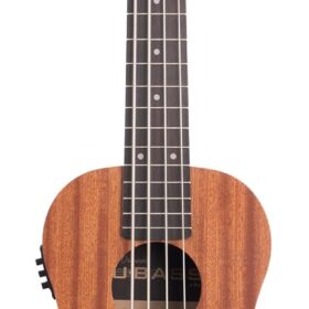 Kala Wanderer Acoustic-Electric U•BASS® with Rosewood Fretboard – Solid Top Bass Ukulele with Built-in Pickup