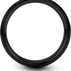 Tungsten Carbide Wedding Band Ring - 8mm Brushed & Polished Step Bevel - Comfort Fit Anniversary Gift for Men & Women