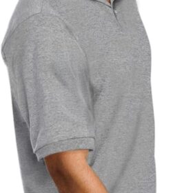 Jerzees Men's SpotShield Stain Resistant Polo Shirt - Short Sleeve Dri-Power Moisture Wicking Active Jersey Knit with Sport Collar (Black, Medium)