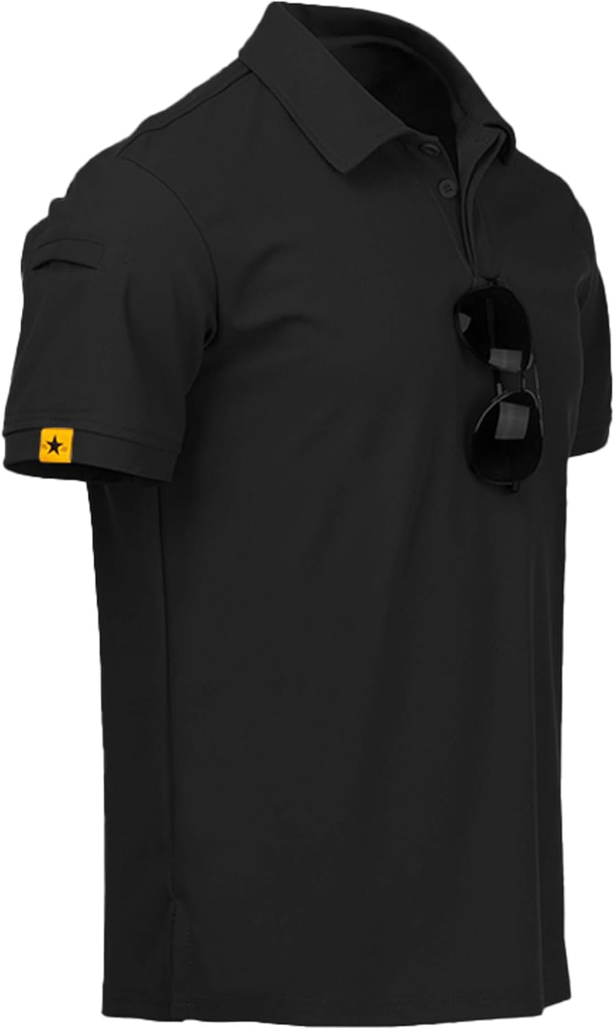 Men's Tactical Performance Polo Shirt - Quick-Dry Short Sleeve Athletic Golf & Sports T-Shirt