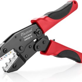 Ratcheting Wire Terminal Crimping Tool for Heat Shrink Connectors (AWG 22-10) - Professional Self-Adjusting Electrical Wire Strippers & Pliers