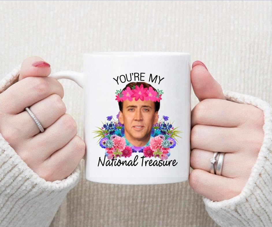 11oz 'You're My National Treasure' Coffee Mug – Unique Novelty Gift Cup for Coffee & Tea Lovers – Funny White Ceramic Coffee Cup with Comfort Grip Handle
