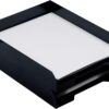 JAM PAPER Stackable Desk Organizer Trays – Durable Black Letter Size File & Document Sorters (2 Pack)