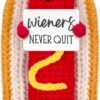 Emotional Support Crochet Hot Dog - Funny Positive Gag Gift for Women, Best Friends, Teachers & Coworkers - Uplifting Birthday Cheer Up Present with Positivity Card (Falls Edition)