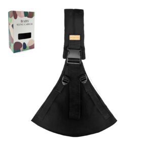Ultra-Comfort Adjustable Baby Sling Carrier – Lightweight Newborn to Toddler Wrap (Supports 10-30 lbs, Black)