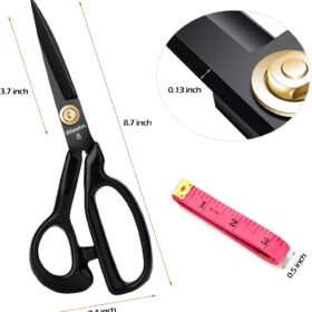 Wteehn Professional 8-Inch Heavy Duty Fabric Scissors – Ultra Sharp Tailor Sewing Shears for Leather, Craft, Dressmaking, and Office Use